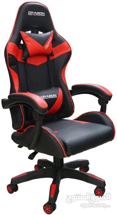 كرسي جيمنغ مريح لساعات اللعب الطويلة احمر واسود Dragon War Gaming Chair GC-035  السعر شامل التوصيل