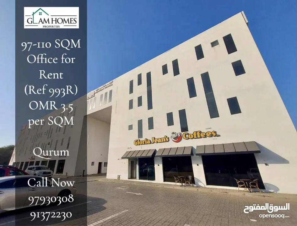 Office Space 97 to 110 Sqm for rent in Qurum REF:993R