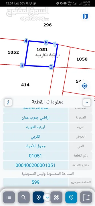 للبيع قطعة أرض 599 م ارينبه الغربيه كاش أو أقساط