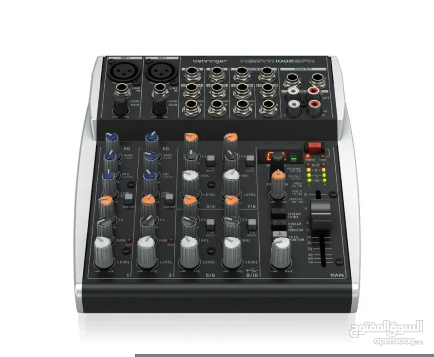 مكسر صوت صغير برنجر 10 قنوات مع مؤثرات احترافية وواجهة متعددة الاستخدامات للبث ولا ستوديو