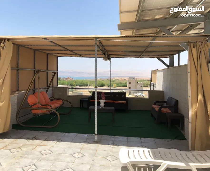 فيلا مفروشه  للايجار في البحر الميت شارع الفنادقمع بركه مدفيه