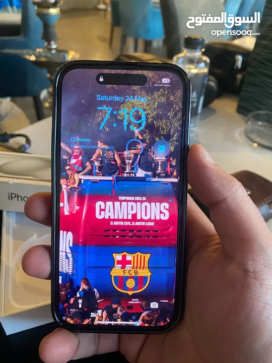 ايفون 15 128gb الجهاز جديد مكفول ابل لشهر 1 2026 مشحون 14 مرة فقط