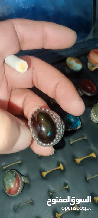 خواتم فضة مرصعة بأحجار كريمه اصليه