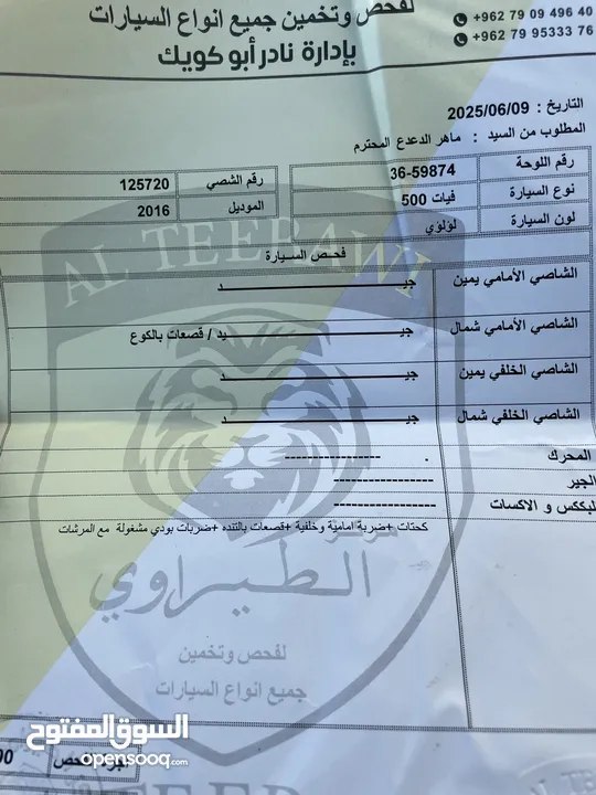 فيات سيورت بكج موديل 2016 بحالة الوكالة للبيع