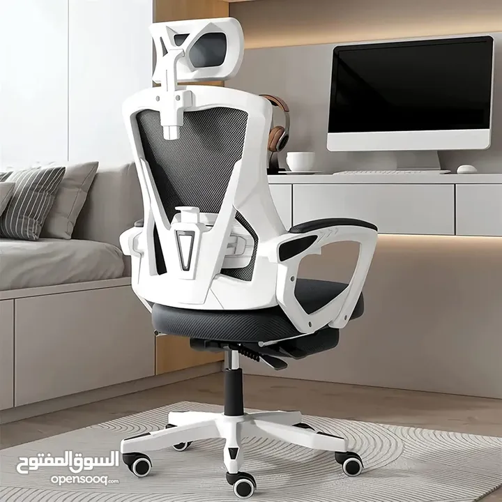 كرسي مكتب طبي متحرك كرسي شبك ريكلاينر كرسي مدير شبك متحرك مع مسند قدمين مستورد office chair
