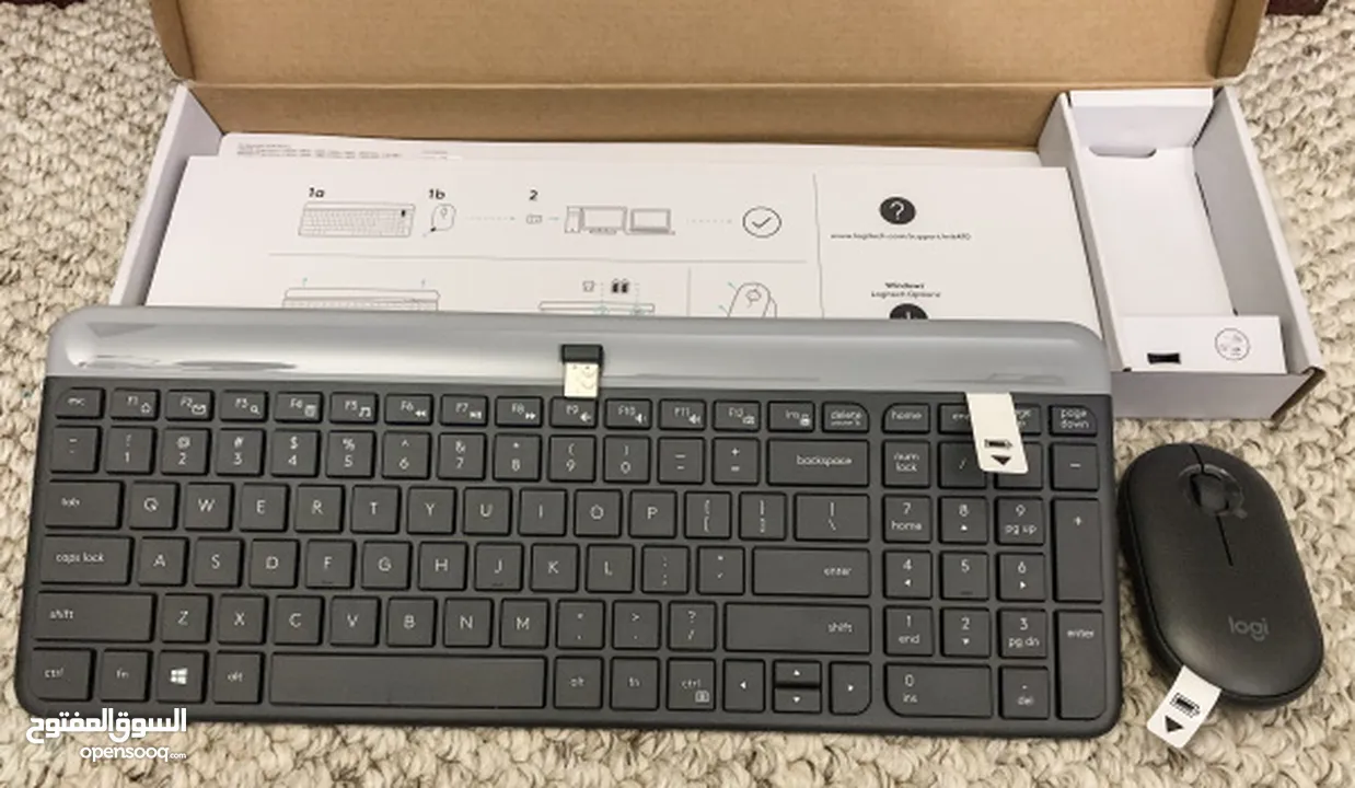 لوحة مفاتيح و ماوس لاسلكيان Logitech MK470 SLIM  من لوجيتك جديده  بسعر حرق