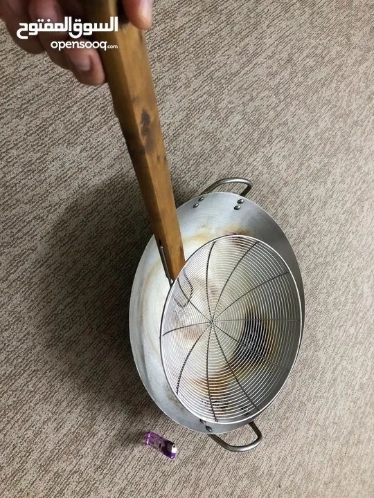 صاج للقلي مع صفاي كبيره