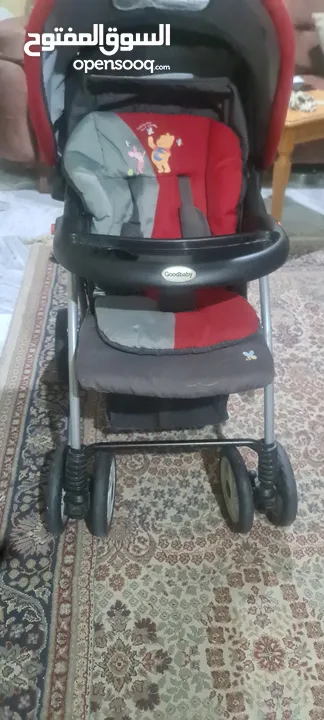 عرباية أطفال قوية ومتينة وشبه جديديدة استعمال قليل وماركة GOODbabY وبحالة ممتازة