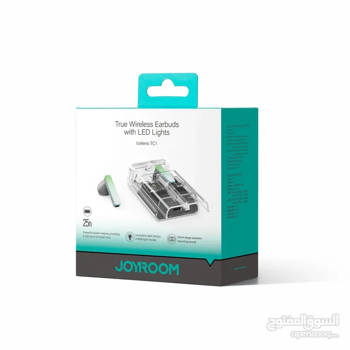 سماعات جويروم JOYROOM JR-TC1 – تصميم شفاف بإضاءة RGB وصوت عالي الدقة