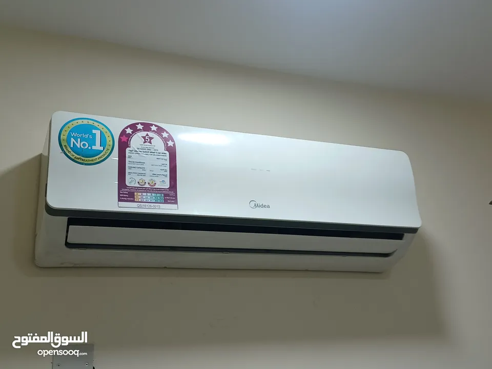 Midea split air conditioner 1.5 ton same like new