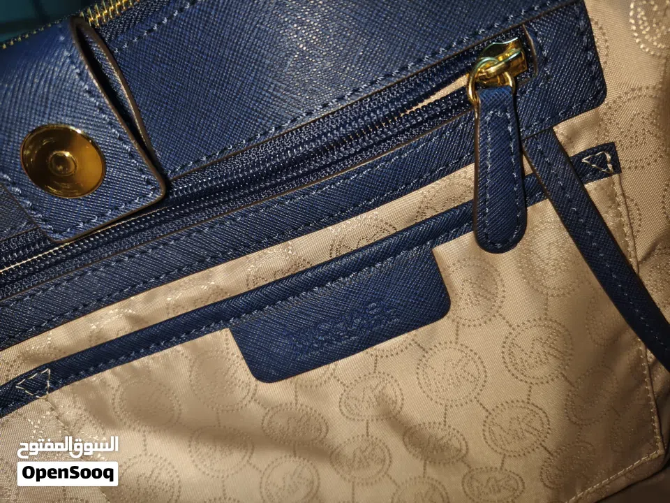 MICHAEL KORS Sutton Saffiano Leather Large Satchel Navy