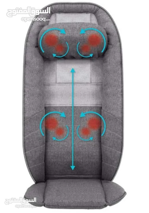 Total Recline Shiatsu Massage Cushion كرسي مساج متعدد الوضعيات، صناعة أمريكية.