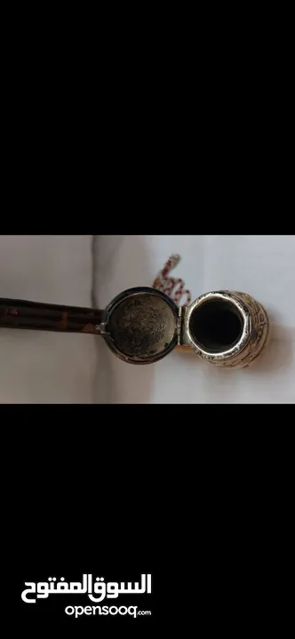 اسوار فضة عيار 800 برطاني سنة الصنع 1905  غليون فضة و عاج محفور