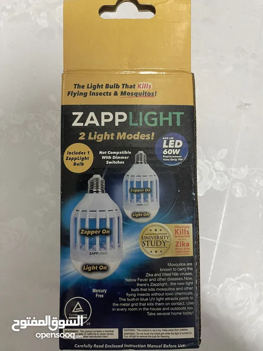 إضاءة LED ZAPPLIGHT وإضاءة للبعوض 2in1