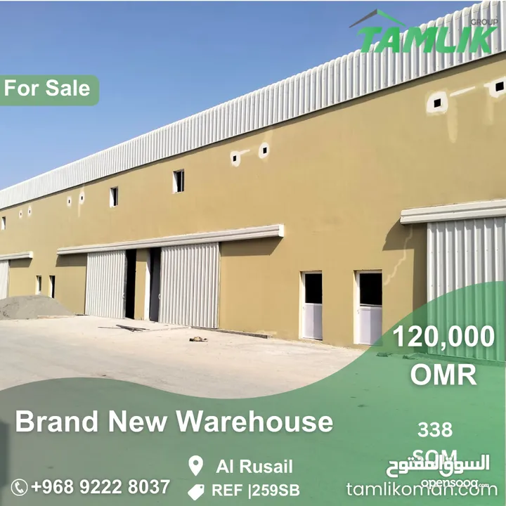 Brand New Warehouse for Sale in Al Rusail  REF 259SB