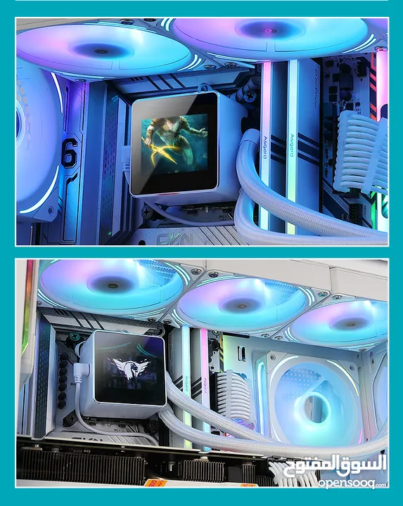 Huntkey MVP V360 3 Fans CPU Cooler مراوح تبريد للكيس 3 متوفرين باللونين الابيض و الاسود