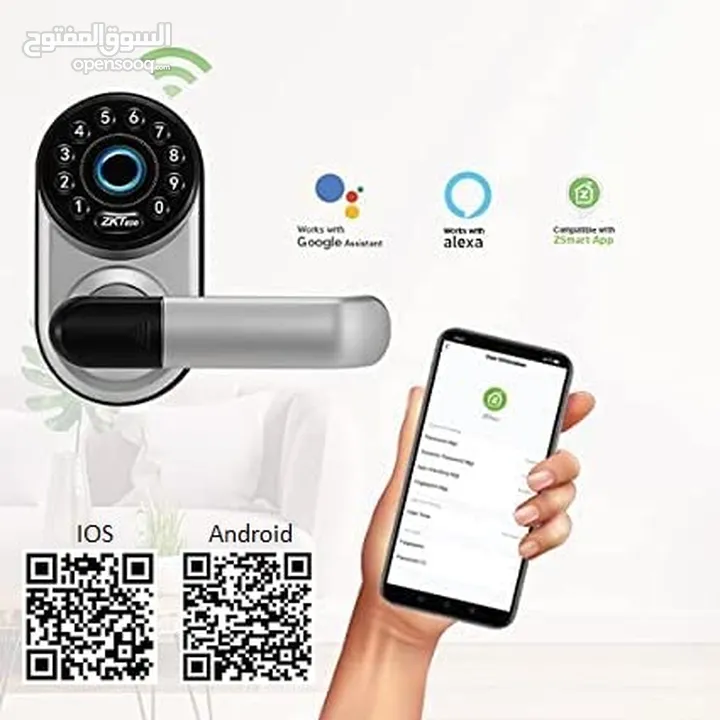 قفل ذكي Smart Lock نوع ZKTeco ML300 بصمة _  رقم سري _ بلوتوث