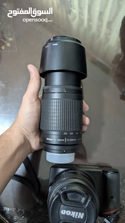 كاميرا نيكون DSLR D3200 مع عدستين 300 ميليمتر و55 ميليمتر