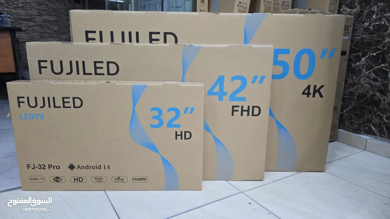 شاشه 70 انش فوجي 4k smart اندرويد 14 مع قاعده جداريه تتوفر لدينا خدمه التوصيل باقل سعر بالمملكه