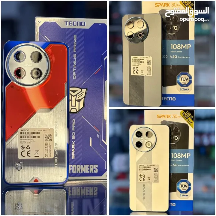 مستعمل ايام بالكرتونة Spark 30 pro رام 16 جيجا 128 و 256 مكفول بالشركة متوفر توصيل