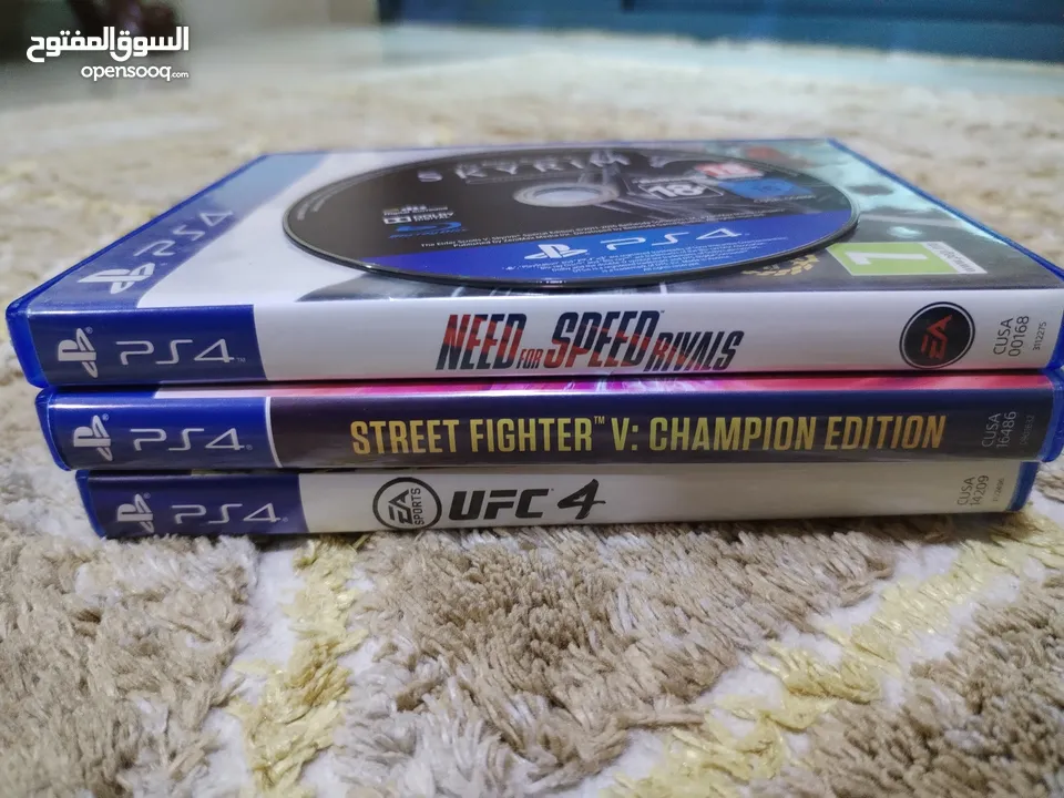 Cd need for speed and  sky rim and street fighter and UFC 4 For 150 AED