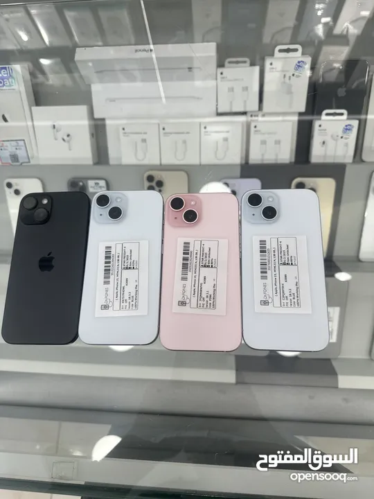 iPhone 15 128 GB used  ايفون 15 128 جيجا مستعمل بحاله الوكاله  بطاريات من 86لل93 متوفر جميع الالوان