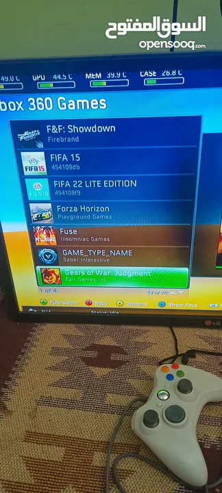 جهاز اكس بوكس 360 مهكر مع ايدتين مع أكثر من 150 لعبه مع جميع الكوابل الخاصه بالجهاز