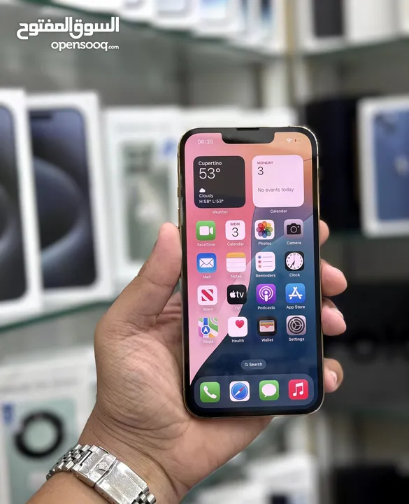 عرض خاص : iPhone 13 pro 512gb مستعمل نظيف بحالة الوكالة مع ضمان  بأقل سعر