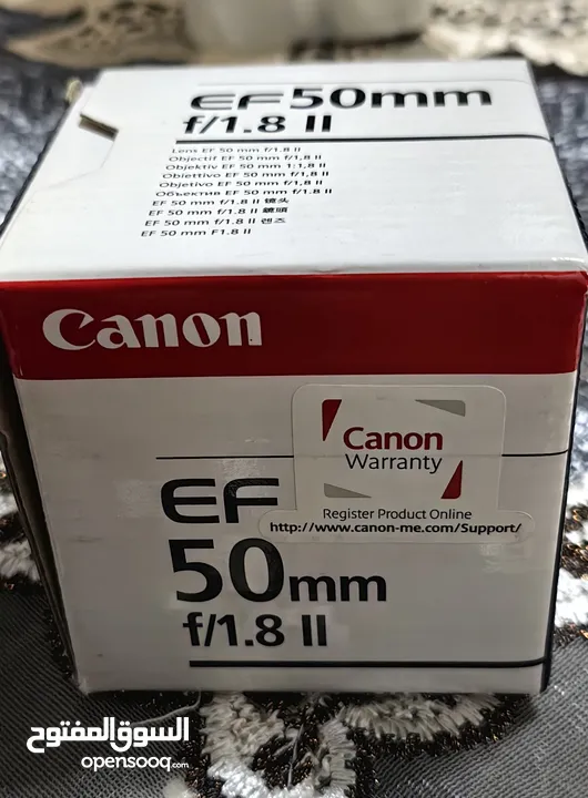عدسة كانون 50 mm الاصدار الثاني بحالة ممتازة للبيع