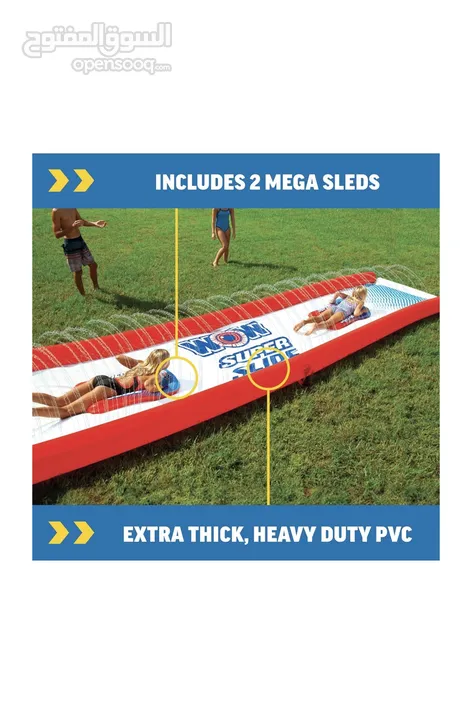 WOW Sports Super Giant Slip & Slide  *سوبر سلايد: زحليقة مائية عملاقة للحديقة الخلفية مع نظام رش*
