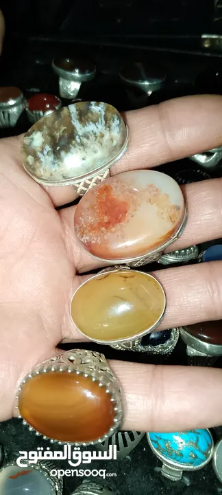 خواتم فضة مرصعة بأحجار كريمه اصليه
