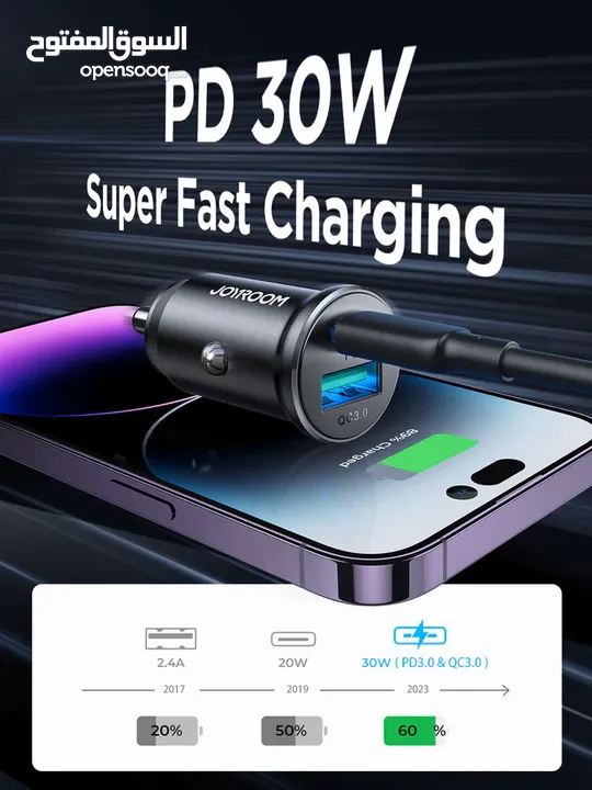 JR-CCN05 30W A+C mini Metal Car Charger