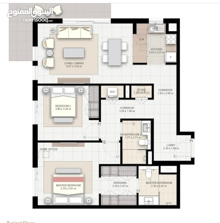 Apartment for sale + residential visa