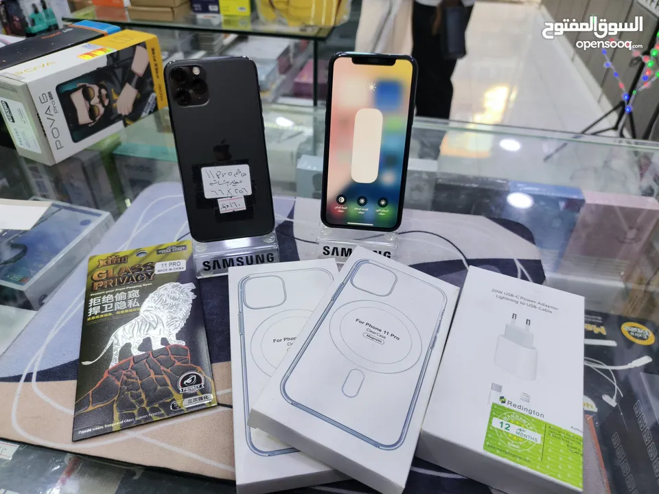 تفاح وصل iphone 11 pro جيجا 256 مغير فقط شاشة اصلية معه بكج هدية متوفر توصيل