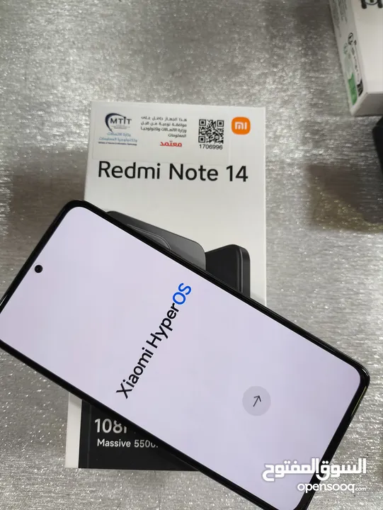 Redmi Note 14 Midnight Black  يوجد كفالة لمدة سنة