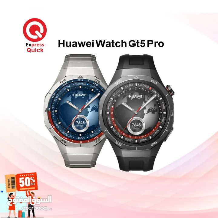 HUAWEI WATCH GT5 PRO ( 46MM ) NEW /// ساعه هواوي جي تي 5 برو حجم 46 ملم الجديده كلياً