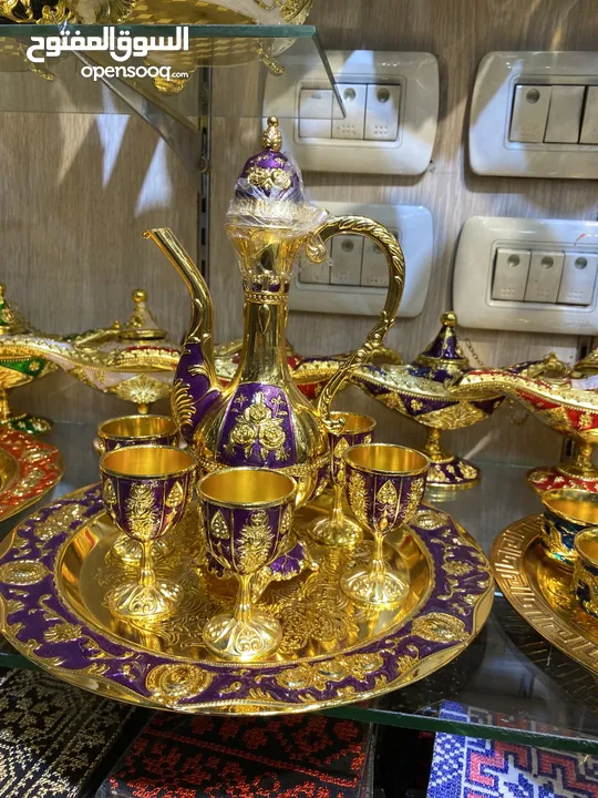 طقم زمزميات نحاس مينا