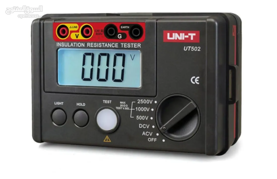يتوفر لدينا جهاز مقاومة العزل (ميجر)  #UNI_T_UT500  1-AC voltage measurement   *يقوم بقياس الجهد