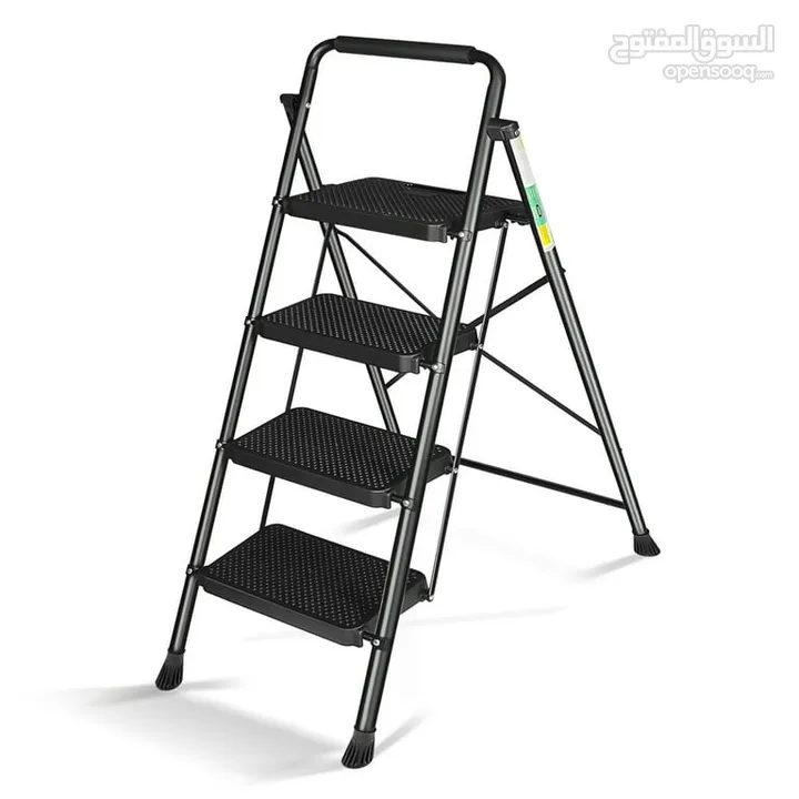 سلم حديد بدرج عريض بعدت درجات