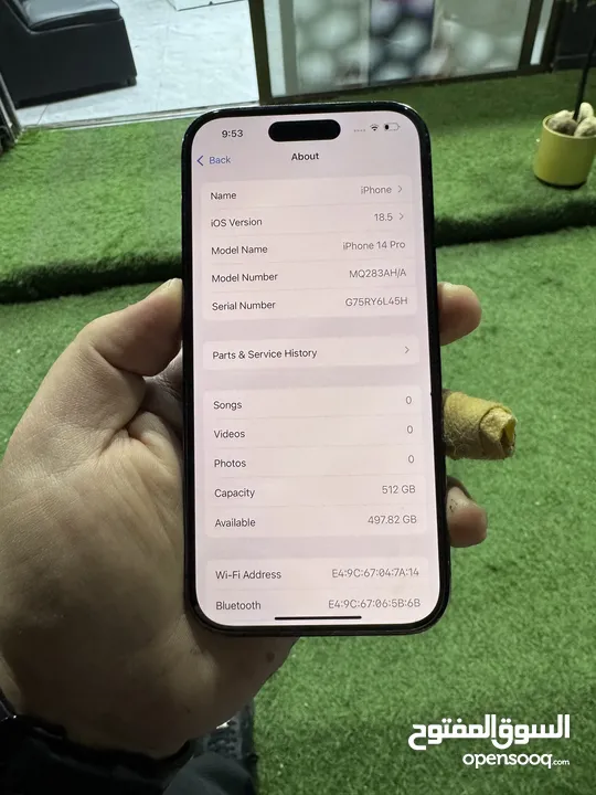 iPhone 14 Pro 512GB مغير بطاريه اصلي