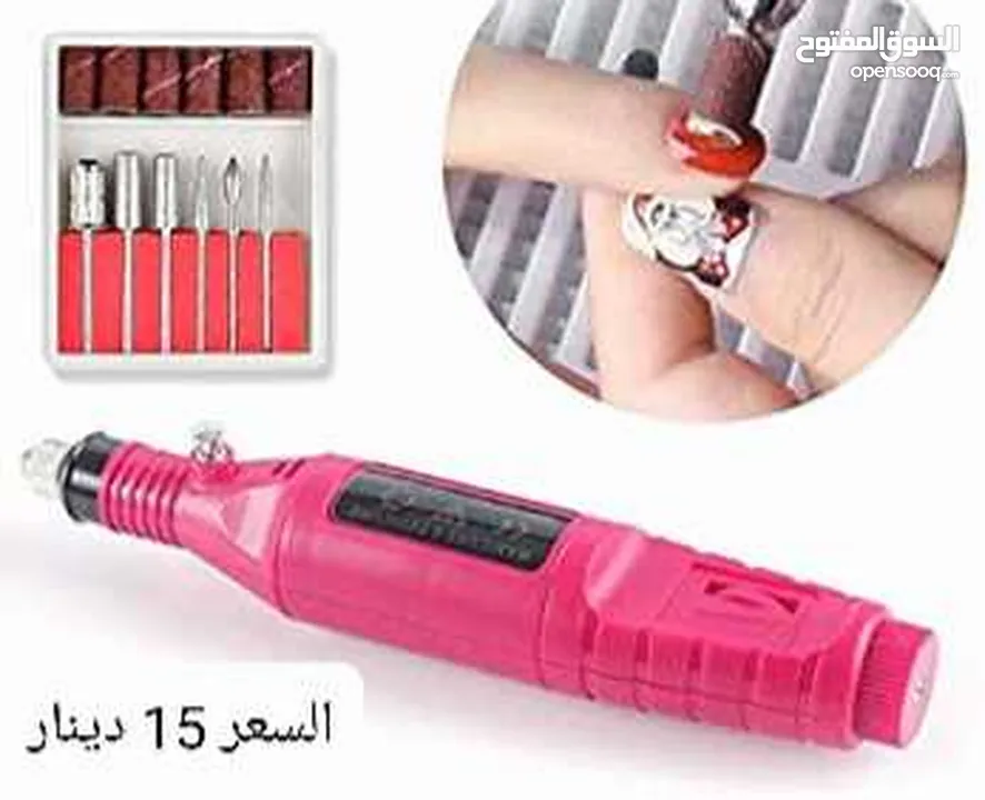 مجموعة مبرد أظافر كهربائي المحمول، طقم مبرد أظافر كهربائي على شكل قلم  مع 6 قطع