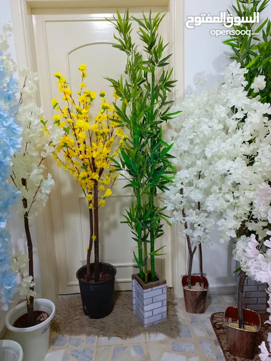 أشجار صناعي بجذع طبيعي شامل القوار