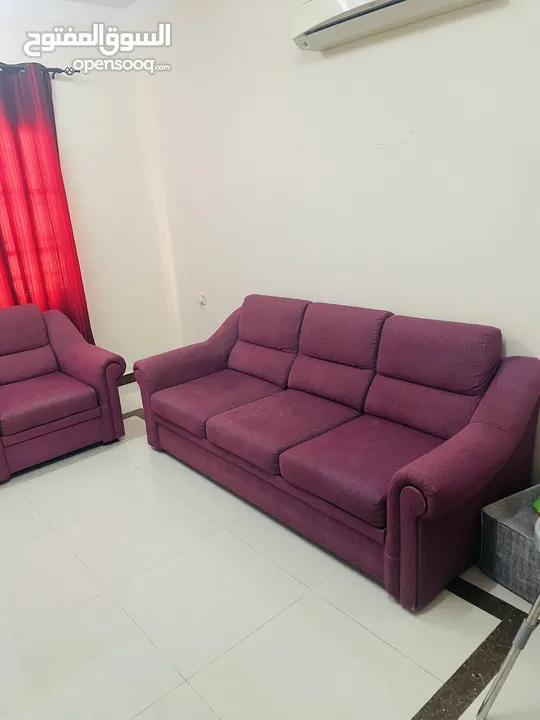 5 Seater Sofa with Glass Table Good Condition for Sale