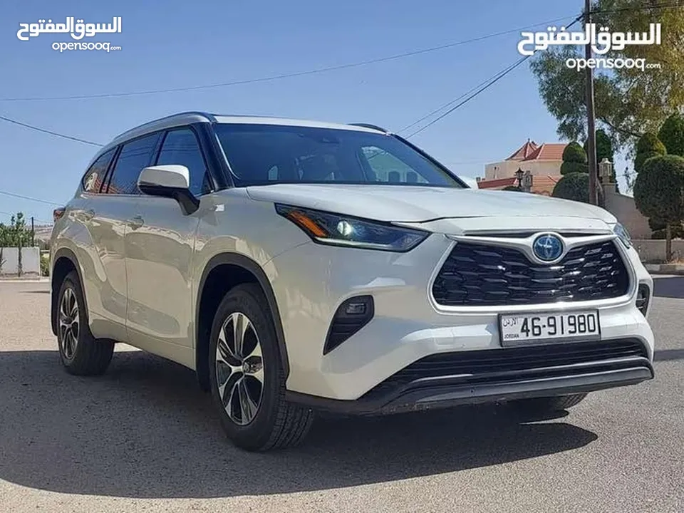 تويوتا هايلاندر 2021 فحص 2 جيد فل الفل بفتحه لون ابيض لؤلؤي بسعر مغري قابل للبدل