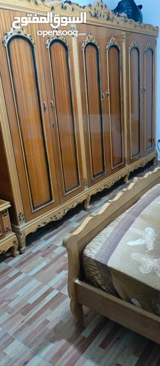 غرفة نوم خشب زان مصري اصلي وضعها اكتر من ممتاز