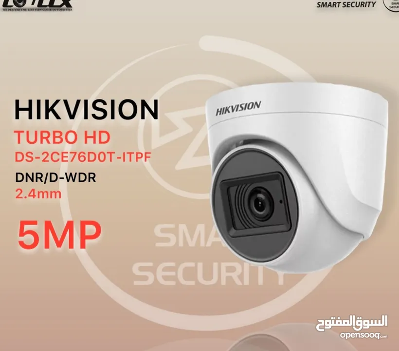 كاميرا HIKVISION 5MP  TURBO  HD  DS-2CE76D0T-ITPEF    DNR/ D-WDR  2.4mm  5 MP