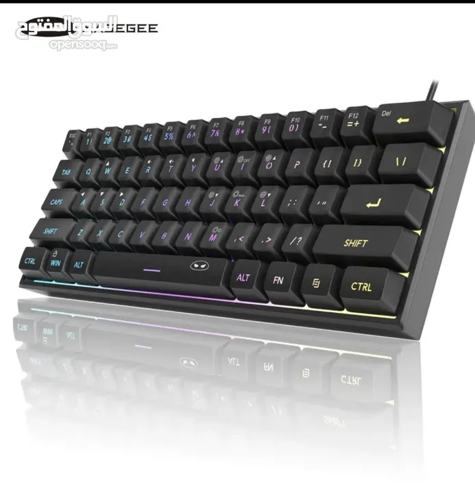 Keyboard gaming كيبورد قيمنق MageGee Mini 60% RGB Backlit