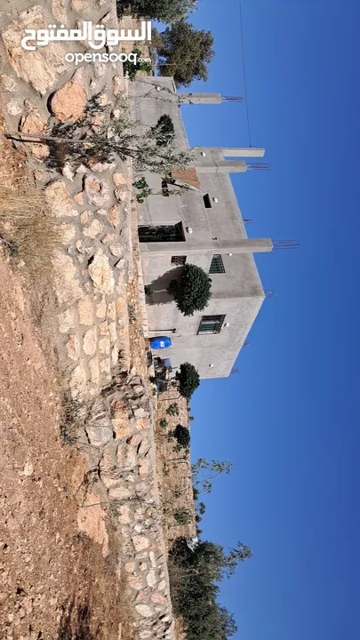 مزرعه 3400 م مع بيت ريفي للبيع شرق جرش  دحل المدور  حمامه