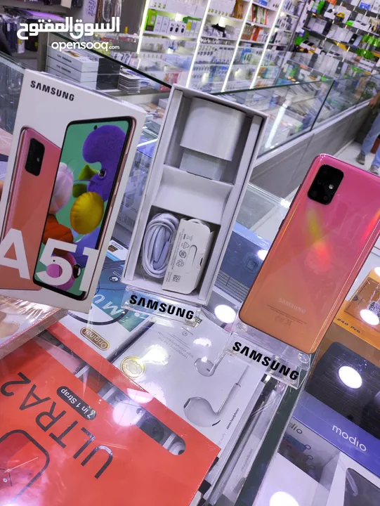 حبه وكالة Samsung A51 جيجا 128 رام 16 معه الكرتونه واغراضو متوفر توصيل