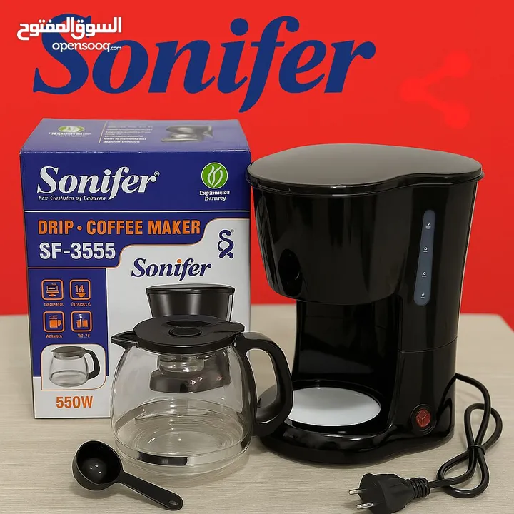 صباحك أجمل بفنجانك الجاهز! ماكينة Sonifer Drip Coffee Maker سهولة – سرعة – طعم لا يقاوم!